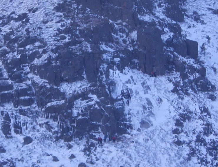 Ice forming on the Ciste Crag