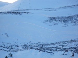 Recent avalanche debris