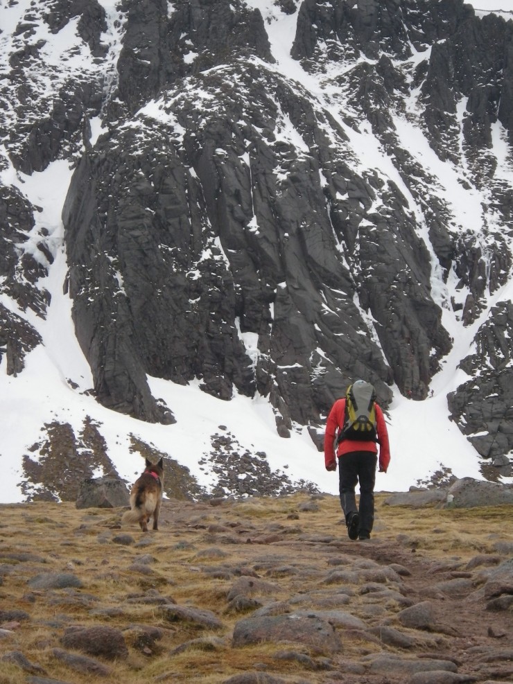 Approaching the coire with Aladdin's buttress in view