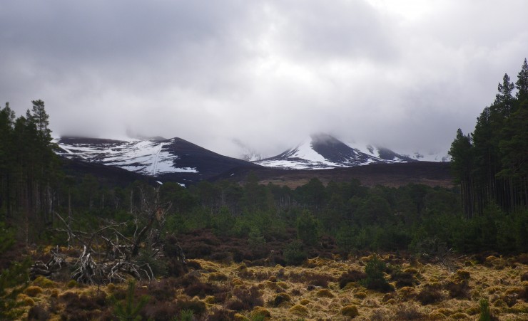 Cloud lingers for most of the day over the Cairngorms