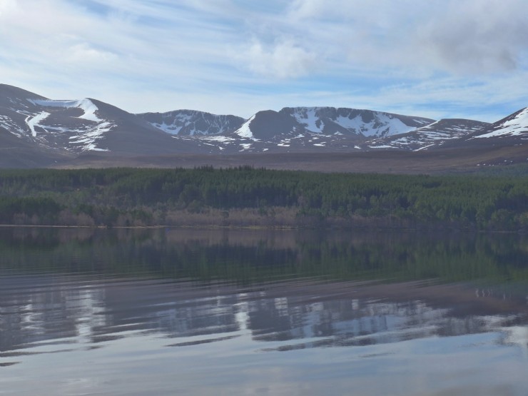 Northern Corries in the morning from Loch Morlich