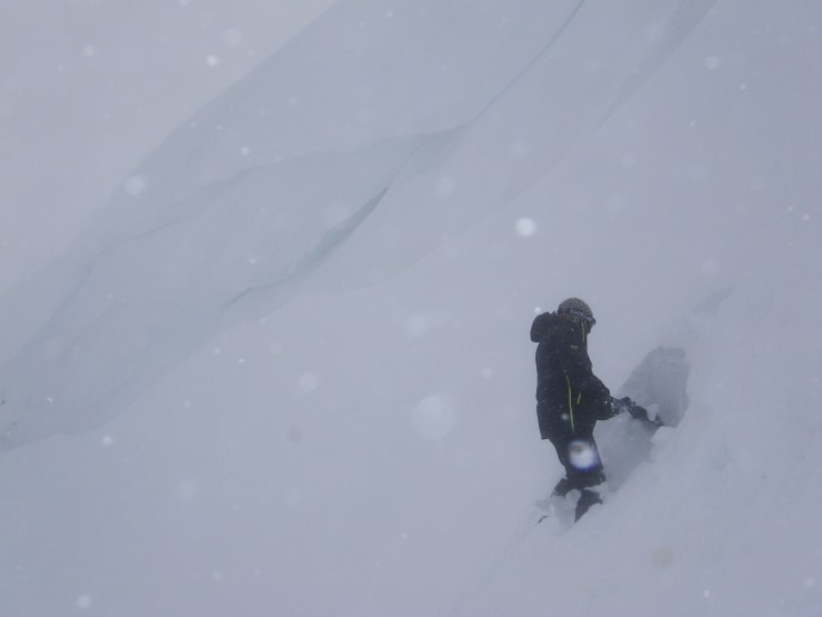 Some older cornices have turned into solid ice; however new unstable cornices are developing