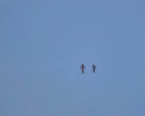 A biting wind with snowfall