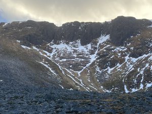 Patchy snow cover.